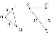 Consider the two triangles. to prove that △lmn ~ △xyz by the sss similarity theorem using the inform