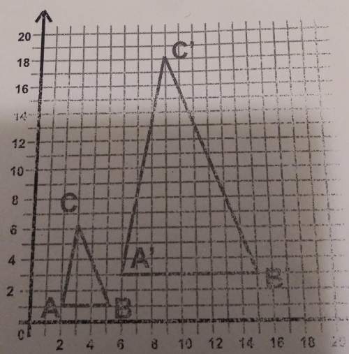In the diagram to the right abc was dilated about the origin to form a' b' c' what was the scale fac