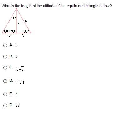 What is the length of the altitude of the equilateral triangle below?