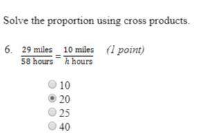 Solve the proportion using cross products.