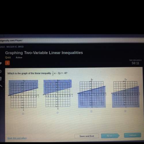 Which is the graph of the linear inequality 1/2x - 2y &gt; -6?