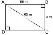 Abcd is a rectangle. what is the value of x?  a) 9 meters b) 28 meters c) 33