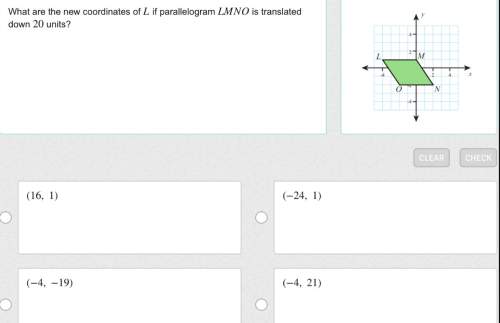 What are the new coordinates of l if parallelogram lmno is translated down 20 units?