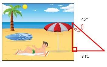 What is the height of the beach umbrella? using your knowledge of sine, cosine, and tangent.&lt;