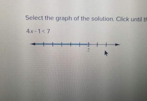 Select the graph of the solution click until the correct graph appears 4x - 1 &lt; 7