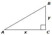 Based on the figure below, the ratio of x/y is equivalent to which trigonometric function?  a