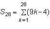 Which of the following represents the value of the series below? (see pic) a) s28=28(5+