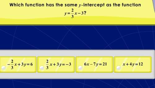 Which function has the same y- intercept as the function?