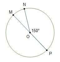 Segment mp is a diameter of circle o. which equation can be used to find m? m + 150 = 180 m + 150 =
