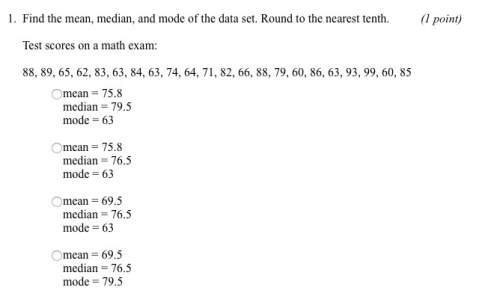 20 points!  mean, median, and mode (image below).