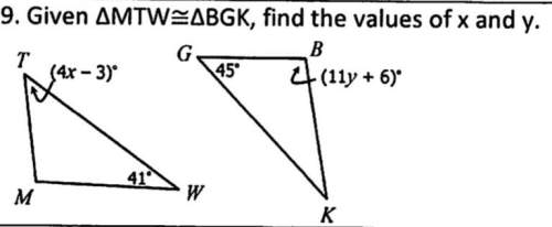 Need finding the value of x and y