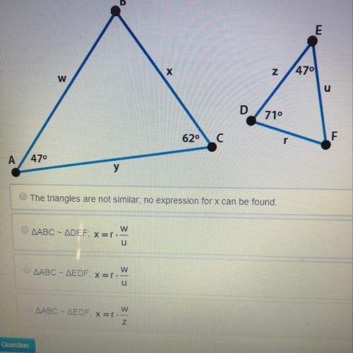 Decide whether the triangles are similar. if so, determine the appropriate expression to solve for x
