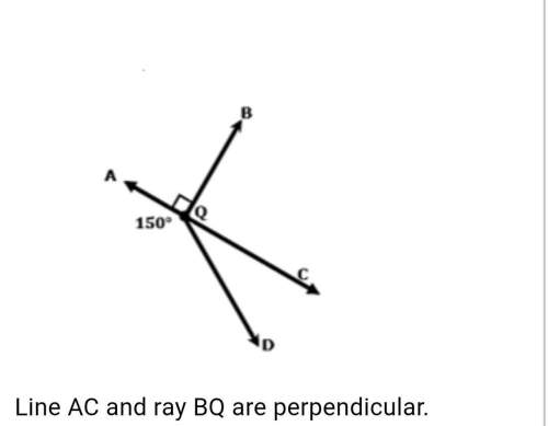 Line ac and ray bq are perpendicular.based on the diagram, determine whether each statem
