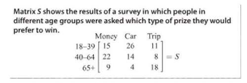 Math asap exam :  what percent of people aged 40-64 prefer money at their prize?
