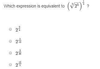 Which expression is equivalent to (25−−√3)14 ?