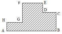 In the figure to the right, ab = 7 1/2 m, bc = 2 1/4 m, and de = 1 1/4 m. find the perimeter of the