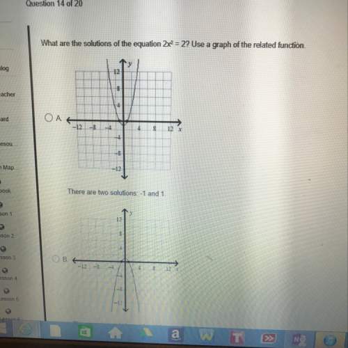 What are the solutions of the equation 2x2=2 use a graph of the related function