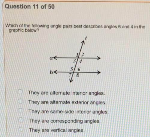 Which of the following angle pairs best describes angles 6 and 4 in the graphic below?