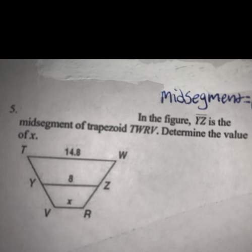 In the figure yz is the midsegment of trapezoid twrv determine the value