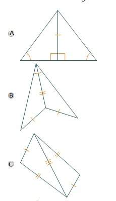 Which shows two triangles that are congruent by aas?  a, b, c, or d