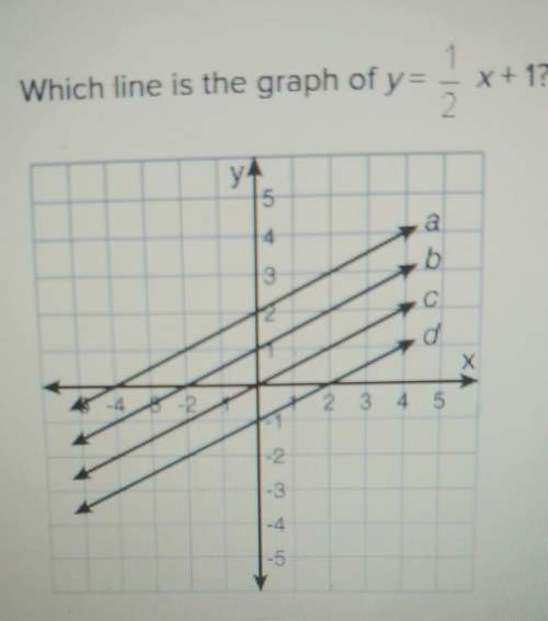 Which line is the graph of y equals 1 / 2 x + 1