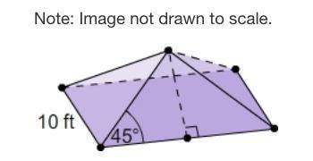 This image shows a square pyramid. what is the surface area of this square pyramid?