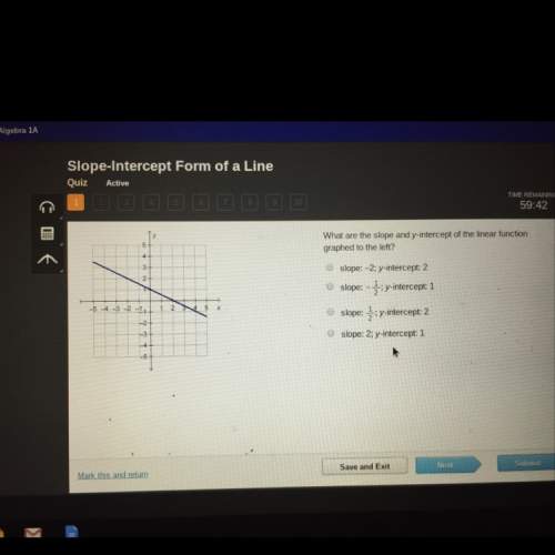 What are the slope and y intercept of the linear function?
