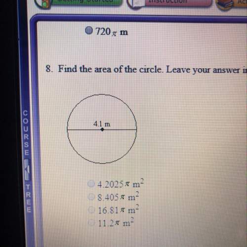 Find the area of the circle. leave your answer in terms of pi.