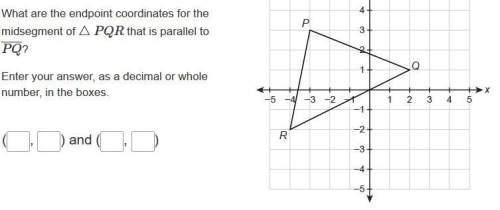 What are the endpoint coordinates for the midsegment of △pqr that is parallel to pq?