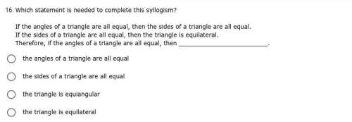 *answer asap* - wouldn't the answer be "the triangle is equilateral"? ?  or am i w
