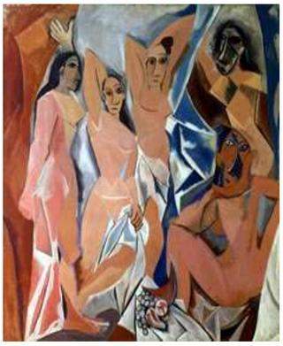 How does picasso's, les demoiselles d'avignon, reflect another culture's influence? be sure to iden