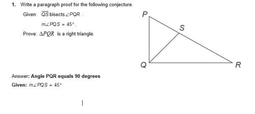 1. write a paragraph proof for the following conjecture. given: bisects . prove: is a right trian