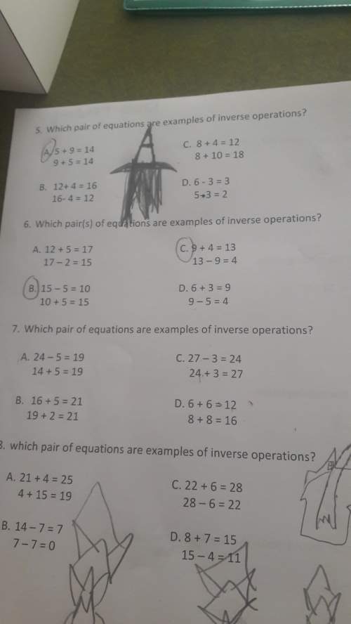 Which pair of equations are examples of inverse operations