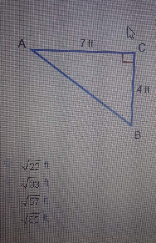 what is the length of the hypotenuse of the triangle?