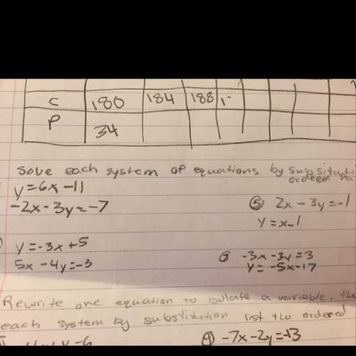 Solve each system of equations by substitution. list the ordered pair.