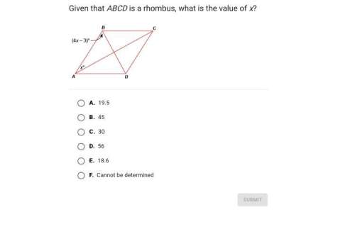 Given that abcd is a rhombus, what is the value of x?