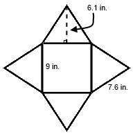 the net below can be folded to form a square pyramid. what is t