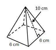 This is my last !  what is the surface area of the square pyramid below?  12