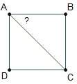 Abcd is a square.  what is the measure of angle bac?