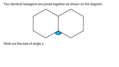 Two identical hexagons are joined together as shown on the diagram. work out angle size of x