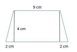 This trapezoid is composed of a rectangle and two triangles. what is the area of the trapezoid? a)