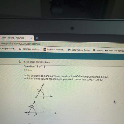 In the straightedge and compass construction of the congruent angle below, which of the follow
