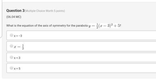 What is the equation of the axis of symmetry for the parabola ￼