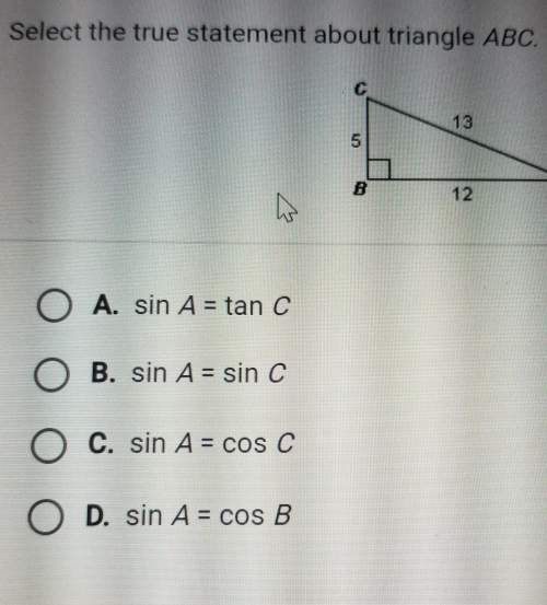 Select the true statement about triangle abc