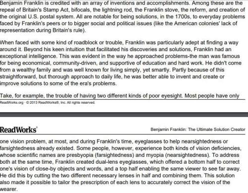 Why was benjamin franklin "the ultimate solution creator"? provide two examples from the text to su