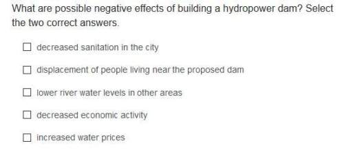 What are possible negative effects of building a hydropower dam? select the two correct answers.