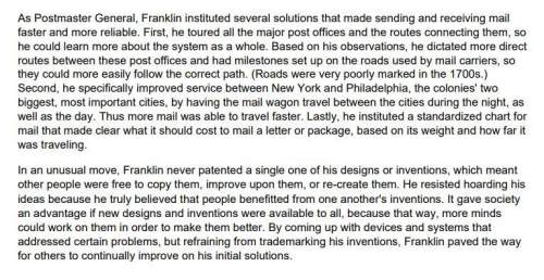 Why was benjamin franklin "the ultimate solution creator"? provide two examples from the text to su