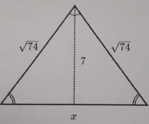 Find the value of x in the isosceles triangle shown below