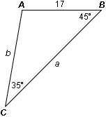 Solve the following triangle for all missing sides and angles.part i: what is the measure of