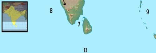 Which number on the map represents the gulf of mannar?  a. 7 b. 8 c. 9